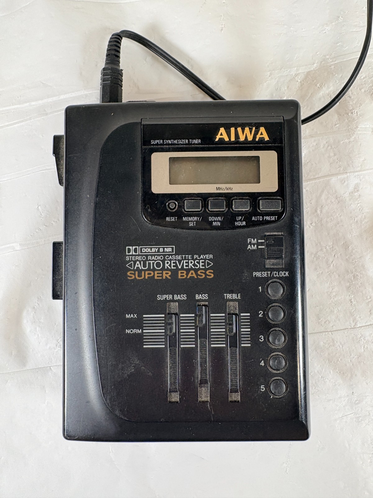 Aiwa HS-T65 AM/FM Portable Cassette Tape Player Walkman - Tested - For Parts