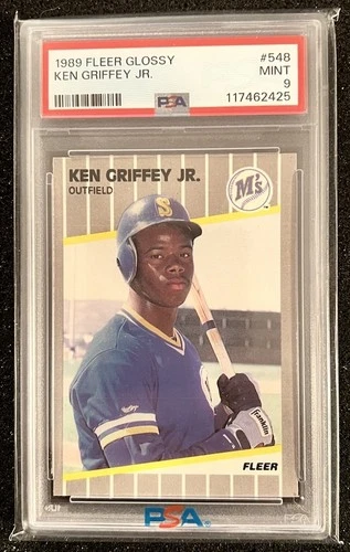 Ken Griffey Jr 🔥 1989 Fleer Glossy #548 Rookie RC PSA 9 📈 HOF 👀 Legend