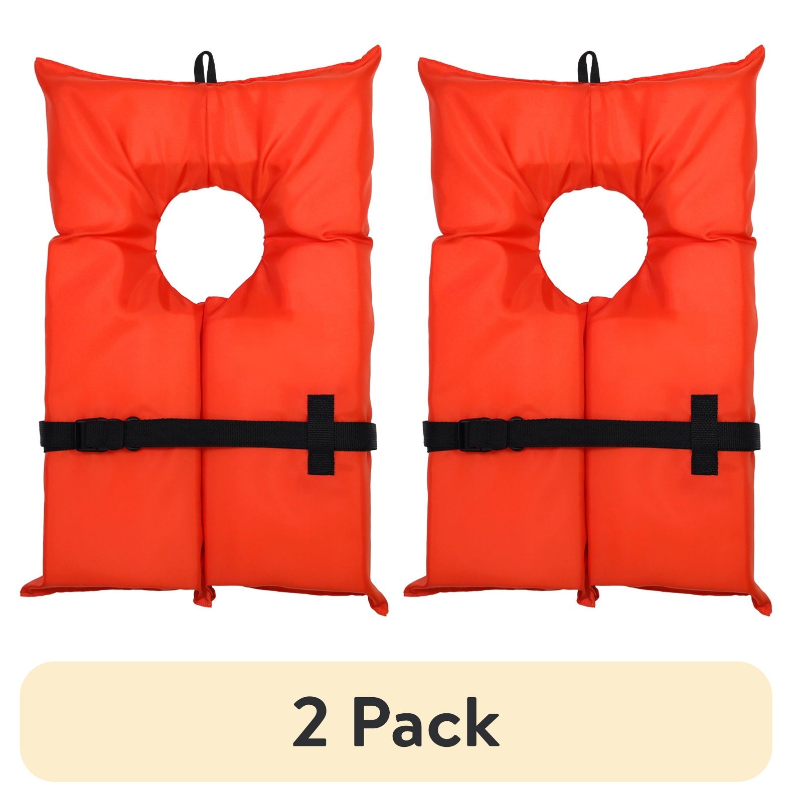 Adult Life Jacket, Orange - X2O U.S. Coast Guard Approved Type II, 2/4 ...