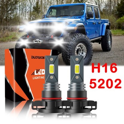 For Jeep Gladiator 2019-2023 2Pcs Front LED Fog Light High Power Lamp Bulb 6000K