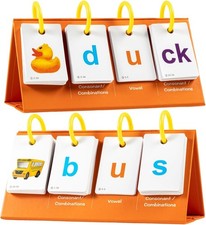 Phonics Flash Cards Learn to Read CVC Word Builder Games, Sight Words Games f...