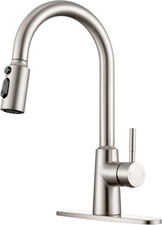 Kitchen Faucet with Pull down Sprayer, High Arc Single Handle Brushed Nickel Sta