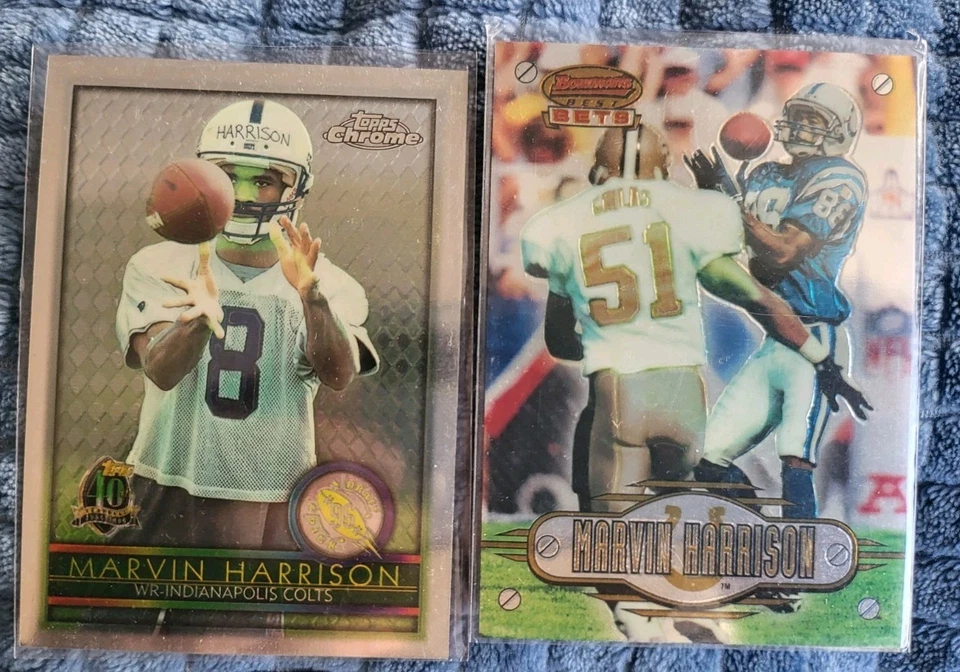 Marvin Harrison 77x Lot 1996 Rookies Topps Chrome Finest SPX Bowmans Best Select - Image 4 of 4