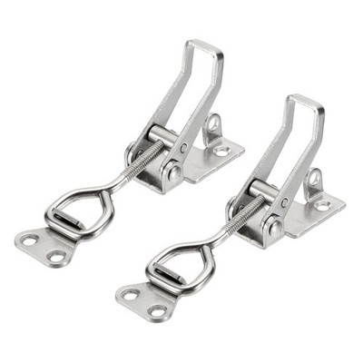 2pcs Adjustable Toggle Clamp M6x34mm 396bs 4002 Style W Lock Hole Silver