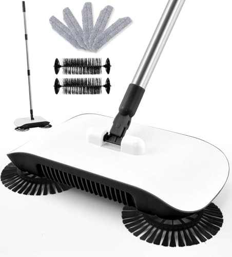 SUMYANHING  NON-ELECTRICAL SWEEPER CLEANER WITH 7 REPLACEMENT-JS - WHITE/BLACK