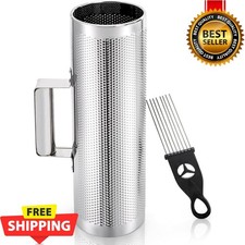 12" x 4" Stainless Steel Guiro with Scraper Latin Percussion Shaker Instrument