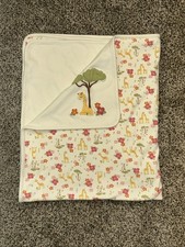 2007 Gymboree Giraffe Tree Flowers Cotton Baby Blanket