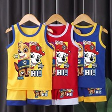 Cartoon Printed Children Quick Drying Mesh Sport Clothes Sets Boys Basketball Cl
