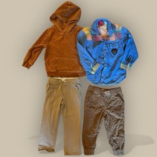 Boys Clothing Lot 4T Outfit Winter Hoodie Denim Button Up Khaki Pants Joggers