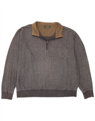 Orvis Herren Zip Neck Sweatshirt Pullover XL Grau Gefleckt Baumwolle AH09