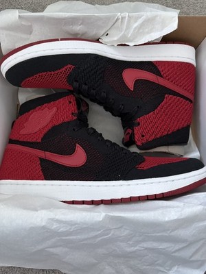 Nike Air Jordan 1 Retro High Flyknit Bred Size US 12 Black Red 919704-001 DS