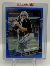 Aidan O’Connell 2023 Panini Donruss Clearly Rated Rookie Autograph Blue /99 #51