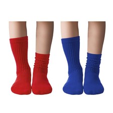 Zando Girls Slouch Socks 4-6 Years Cotton Athletic 5-7 Years, Red/Royal Blue