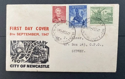 Australia 1947 150th Anniversary City of Newcastle FDC