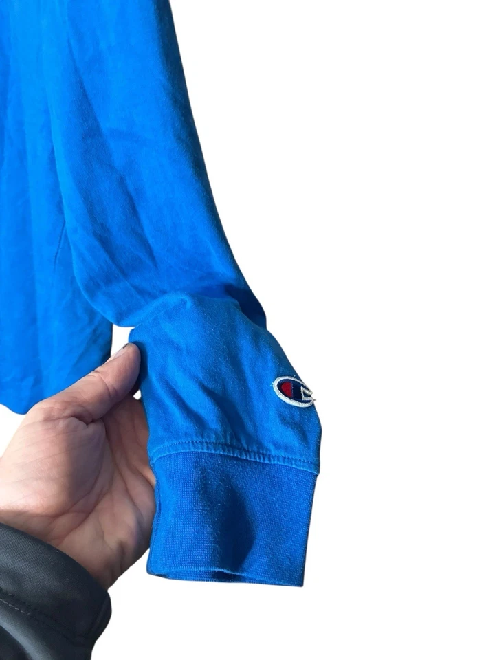 Champion Boys Medium Blue Long Sleeve Crew Neck Logo Tee - Image 4 of 4