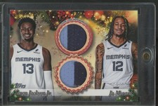 2025 Topps Holiday Player Relics Ja Morant Jaren Jackson Jr. 8/10 Patch