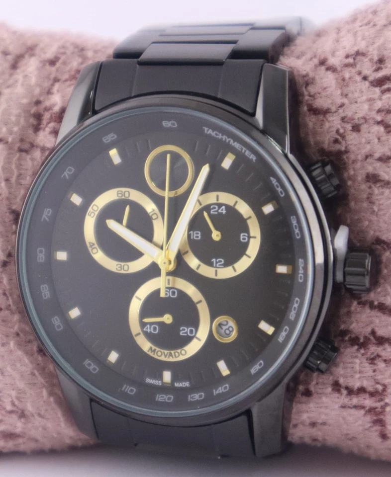 Повседневный MOVADO хронограф черный 'дата' кварцевые мужские наручные часы "оставаться пунктуальным" - Изображение 2 из 4