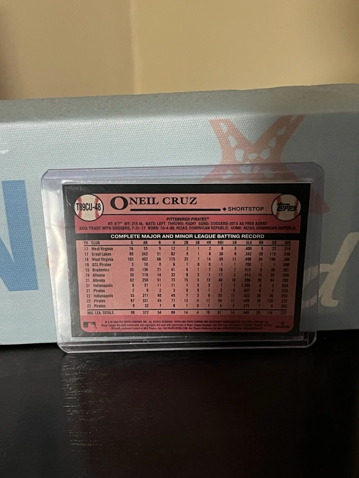 2024 Topps Chrome Update Series Mojo Oneil Cruz 1989 Retro 35th T89CU-48 - Image 2 of 2