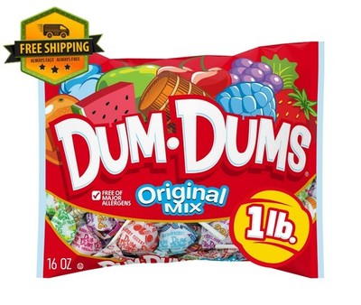 Dum Dums Original Mix Lollipops   Assorted Hard Candy, 16 oz Bag
