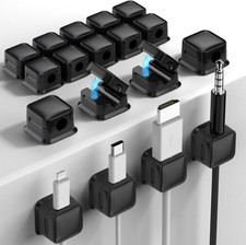 18 Pack Magnetic Cord Organizer Holder,Strong Adhesive Desk Cable Management Eas