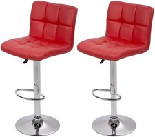 Bar Stools Set of 2, Modern Square PU Leather Bar Stools Barstools Bar Chairs