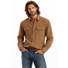 Alesbury Button Down Pearl Snap Buttons Shirt Men XL Brown NWT