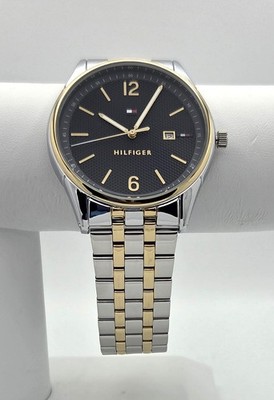 Tommy Hilfiger 1710437 Men s Gold/Silver Two-Tone Blue Dial Watch  Store Display