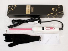 Wavytalk 3/8 Inch Small Curling Wand Iron with Ceramic Barrel - White/Pink