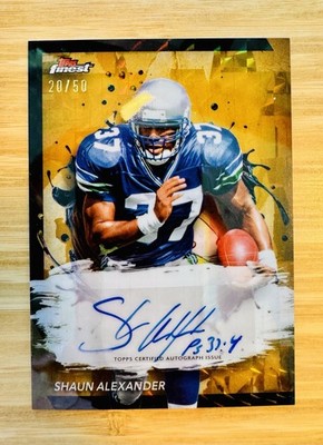 2024 Topps Finest - Finest Autographs Shaun Alexander #FA-SA Gold Refractor /50