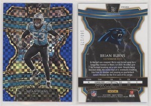 2019 Panini Select Concourse Blue Prizm /175 Brian Burns #35 Rookie RC