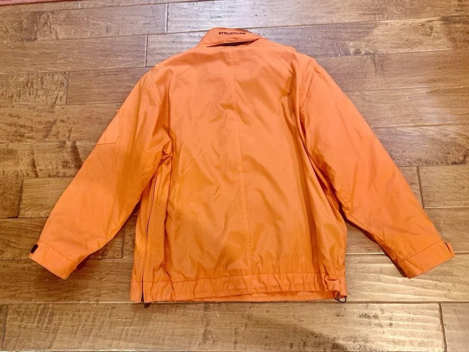Структура Sport мужской пуловер куртка 1/4 молнии/snap оранжевый капюшон стороны молнии с подкладкой XL - Изображение 4 из 4