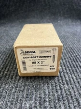 🔥🔥🤞🔥Zoro Select 08200Hs Masonry Screw W/Bit,#8X2 In,Pk100