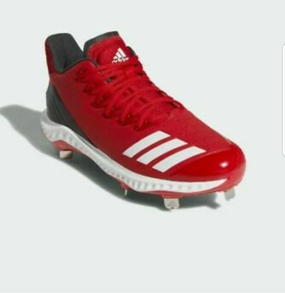 Adidas Icon Bounce Hybrid Red Men s Baseball Lace Up Embossed