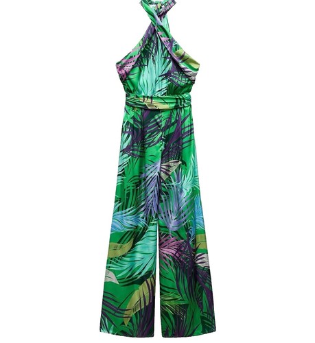 Zara Sz Large Teal Green Pleated Sleeveless Slit Back Jumpsuit | eBay Zara Sz Large Teal Green Pleated Sleeveless Slit Back Jumpsuit | eBay