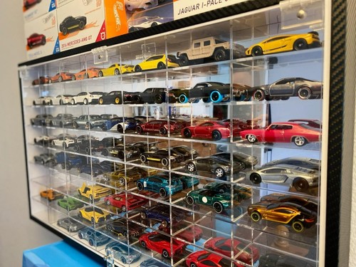 Hot Wheels 1/64 Scale Diecast Display Case Storage Cabinet Shelf Wall Mount Rack - 第 1/8 張圖片