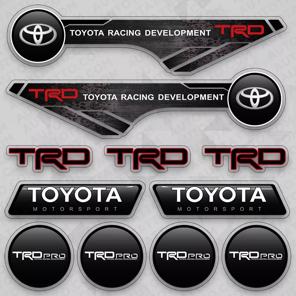 Toyota TRD Racing Pro Motor Sport Car 3D Logo Sticker Vinyl Decal Stripes  Decor