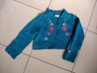 Jacke Strickjacke Bolero Jäckchen türkis blau petrol 98