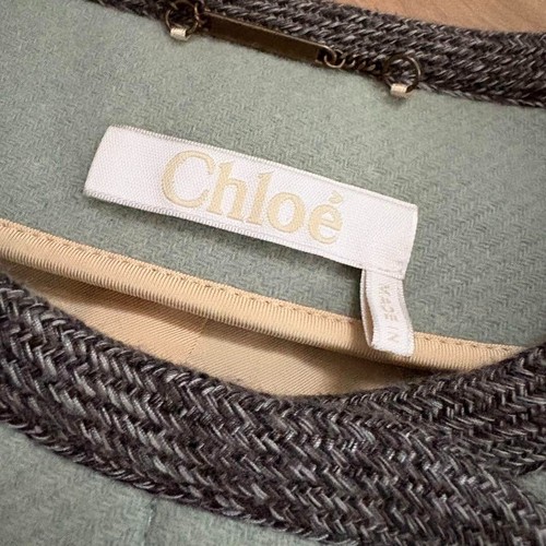 Chloe Chloe collarless knitted wool jacket 34 W46cm L49cm - Picture 4 of 4