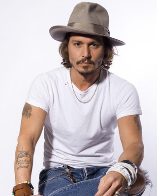 Johnny Depp 8X10 sexy white tee and hat