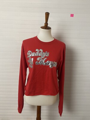 Women s Champion Cropped LS suicide squad daddys lil monster Top Size Medium