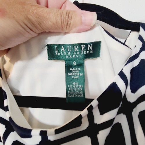Lauren Ralph Lauren Geometric Sleeveless Midi Dress Sz 6 - Picture 5 of 12