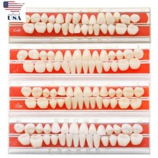 4 Set  Dental Porcelain Dentures Material Alloy-Pin Teeth Colors Shade Guide 24#