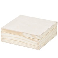 Holz Kiste Deckel Allzweckkiste 0,4 Liter Holzbox 14X14X5 Cm Natur Geschenkkiste