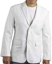 Men's White Leather Blazer Genuine Soft Lambskin Leather Jacket Two Button Coat