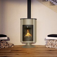 Warmluftofen Masterflamme Grande II Oliv Werkstattofen 17 kW Holzofen Kaminofen