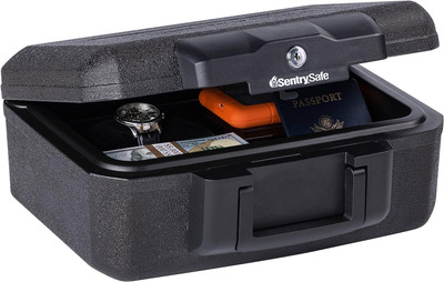Fireproof Money Safe Box, w/ Key Lock, Portable, Carrying Handle, For Travel