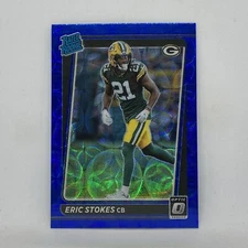 Eric Stokes Rookie Blue Scope Prizm 2021 Panini Donruss Optic Football #251 Mint
