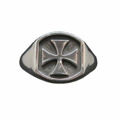 Sterling Silver Mens Ring Maltese Cross Genuine Solid Dotted 925 Handmade
