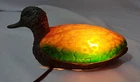 Mallard Duck Amber Glass Brass Lamp Vintage Tiffany Style Nightlight Warm Glow