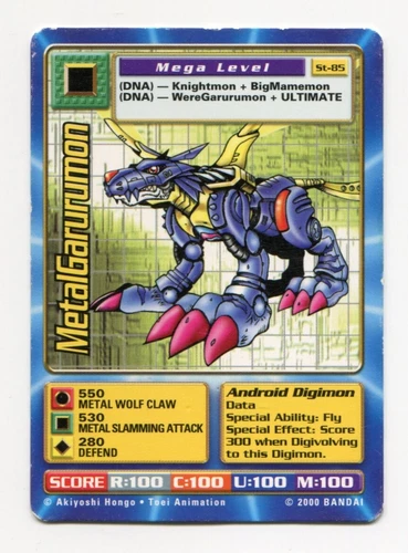 St-85 MetalGarurumon Digimon Swedish Promo Card TCG Rare Digi-Battle Bandai PL